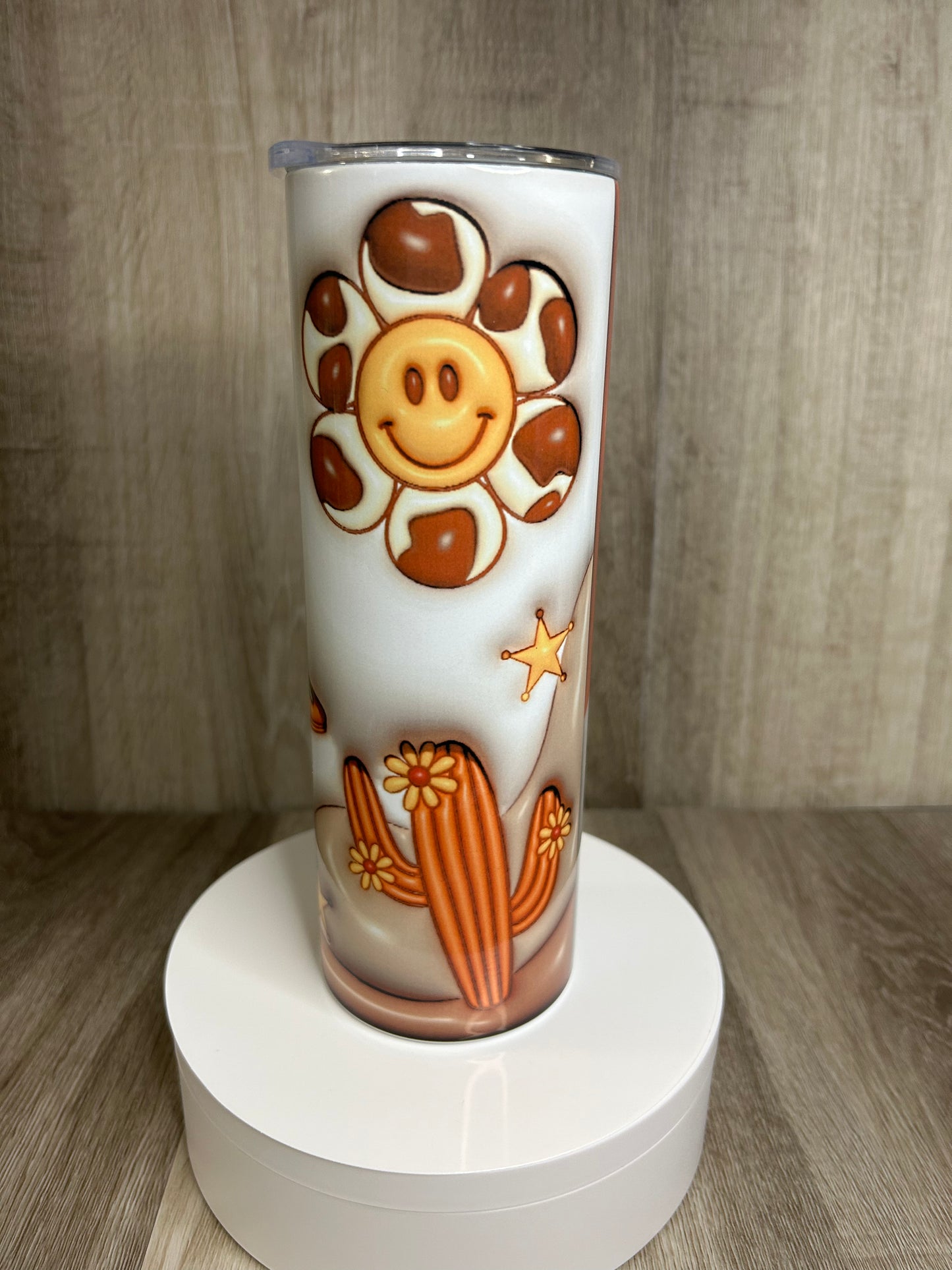 20oz skinny tumbler Retro Western theme